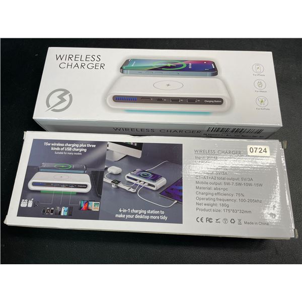 Lot of 2 4-in-1 Wireless Charging Stations - Brand New!