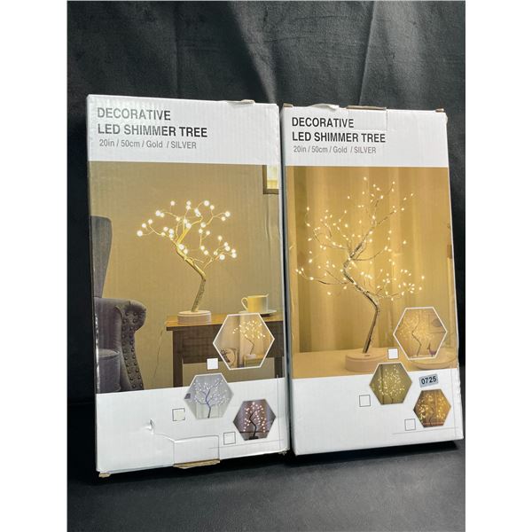 Lot of 2 Decorative LED Shimmer Trees - Brand New