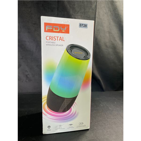 Lot of 1 FDY Cristal Portable Wireless Bluetooth Speaker w/ 9 Color LED Lights - NEW SEALED!