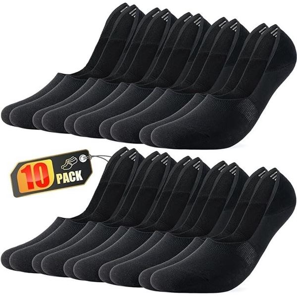 Lot of 2 Packs of Ruixue Mens Performance Invisible/No-Show Socks - 10 Pairs Per Pack/20 Total!