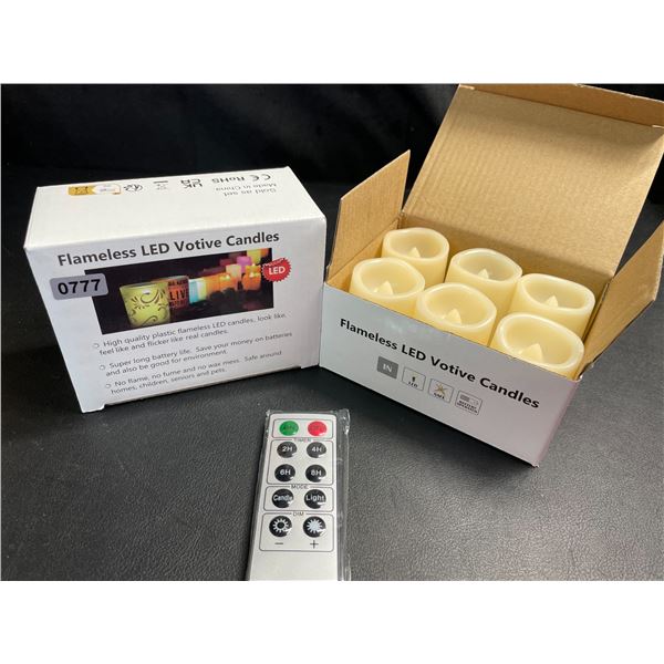 Lot of 2 Boxes of LED Flameless Candles with Remote Control - 6 Per Box/12 Total - Brand New!