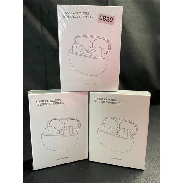 Lot of 3 Pairs of True Wireless Stereo Earbuds - Brand New Sealed