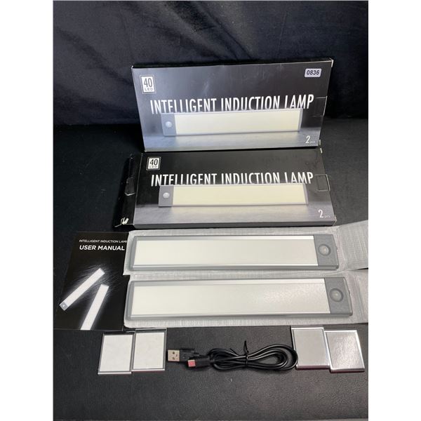 Lot of 2 Boxes of Intelligent LED Motion Sensor Bar Lights - Rechargeable - 2 Per Box/4 Total - New!