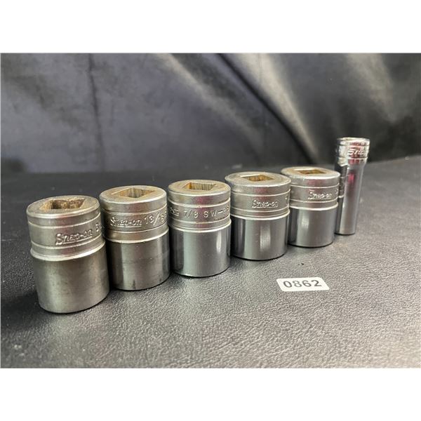 Lot of Assorted Snap-On Sockets - 6Pcs