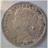 Image 2 : Canada 5c silver 1885 Small 5/5 CCCS F-12