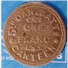 Image 2 : Canada Post Cofederation token One Franc (ND) WW1 5th Canadian Batalion Canteen, AU-50 CCCS