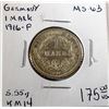 Image 1 : German Empire 1 Mark 1916F KM#-14 .900 5.55g UNC Semi Key Date