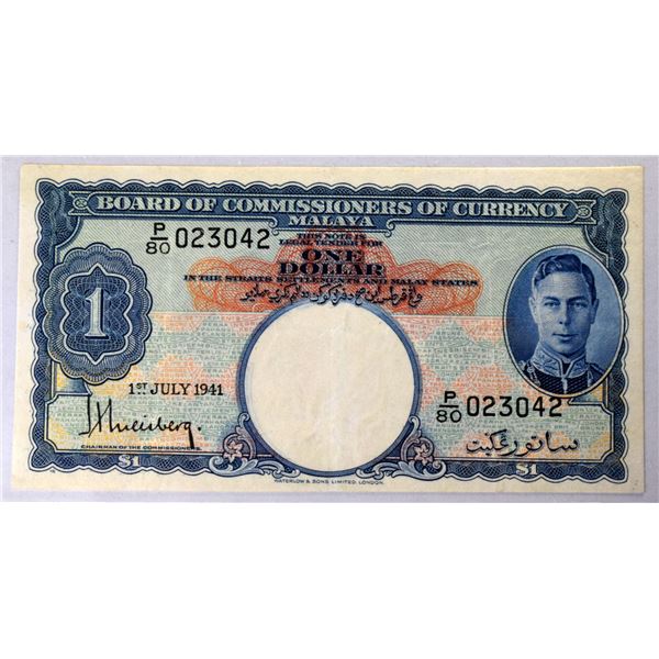 Malaya (Board Commission) 1 Dollar 1941 XF