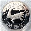 Image 1 : Turks and Caicos Islands 1 Crown 1988 "WWF 25th Anniversary" QEII Proof Ultra Heavy Cameo