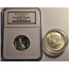 Image 1 : U.S.A. Half Dollar 1964 JFK MS and 25c Alabama Certified by NGC PF-69 (2) Coins both Silver