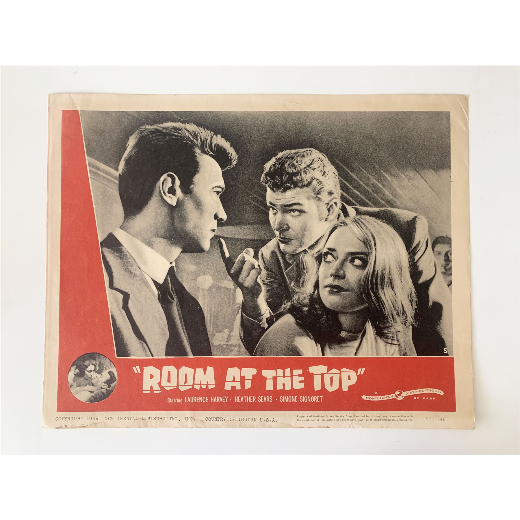 Room at the Top original 1959 vintage lobby card