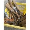 Image 3 : TOTE OF WOOD HANDLED HAMMERS AND C-CLAMPS