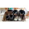 Image 1 : VINTAGE LEATHER ROLLER SKATES, SIZE 6, SNOWBOARD BOOTS AND GIRO SNOW HELMET WITH GOGGLES