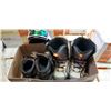 Image 1 : VINTAGE LEATHER ROLLER SKATES, SIZE 6, SNOWBOARD BOOTS AND GIRO SNOW HELMET WITH GOGGLES