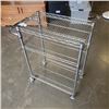 Image 1 : ROLLING METAL RACK W/ HANDLE 24"X14" AND 33" TALL