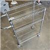 Image 2 : ROLLING METAL RACK W/ HANDLE 24"X14" AND 33" TALL