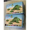 Image 2 : DINOSAUR SET AND 2 PREXTEX PLUSH GIANT TURTLE WITH STORAGE POUCH