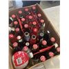 Image 8 : VINTAGE COCA-COLA CRATE, ASSORTED VINTAGE GLASS BOTTLES - SOME FULL, AND OTHER COKE COLLECTIBLES