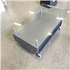 Image 2 : ROLLING GLASS TOP COFFEE TABLE