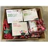 Image 1 : BOX OF CHRISTMAS LIGHTS, NEW ORNAMENTS, STORAGE BAGS