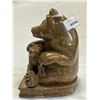 Image 2 : HEAVY SIGNED STONE 10 INCH BEAR FIGURE