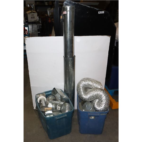 BLUE TOTES OF DUCTWORK PIECES