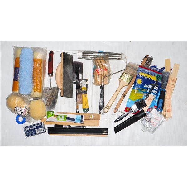 BOX OF ASSORTED HOME REPAIR TOOLS INCLUDING