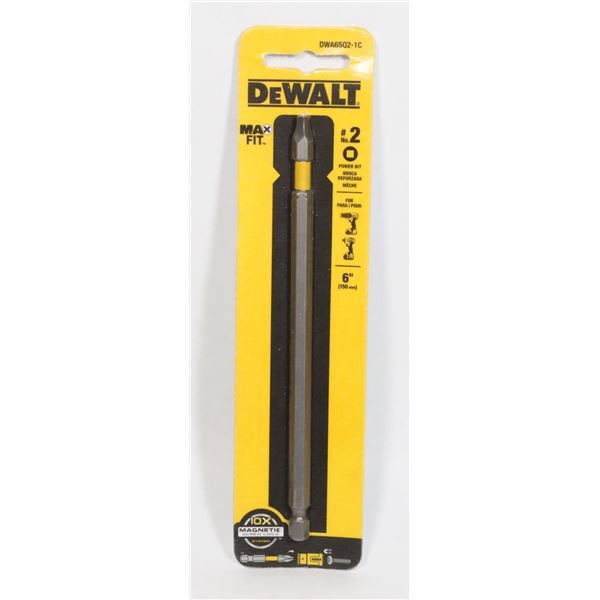 NEW DEWALT 6  #2 POWER BIT ROBERTSON