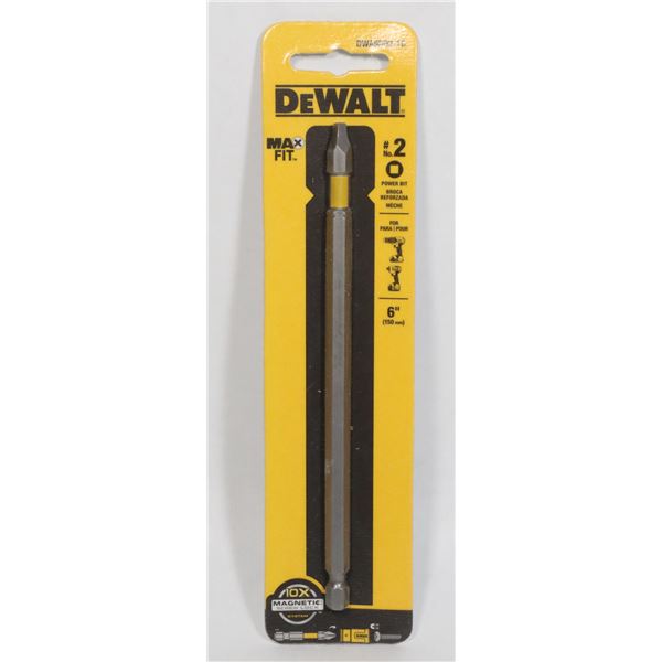 NEW DEWALT 6" #2 POWER BIT ROBERTSON