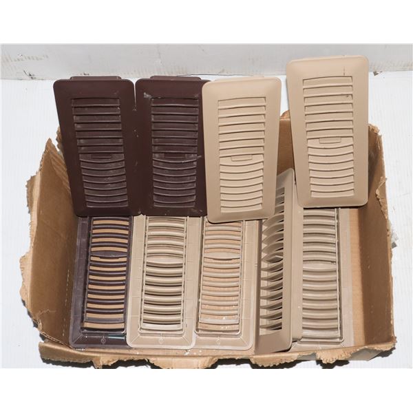 BOX OF ASSORTED HEAT VENT REGISTER COVERS