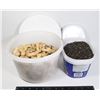 Image 1 : BUCKET OF BLUE JAY PEANUTS AND SMALL CONTAINER OF