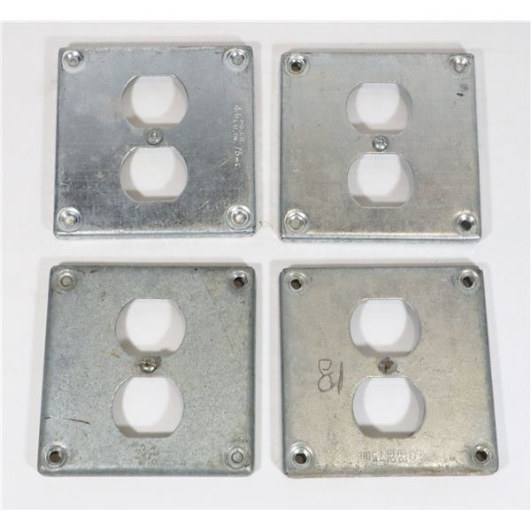 LOT OF 4 ELECTRIC SWITCH COVER PLATES (METAL)