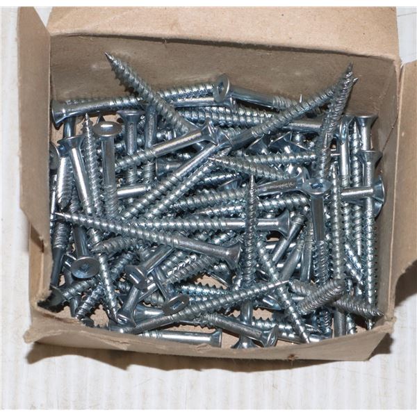 BOX OF FLAT 12 X 2-1/2 WOOD SCREWS