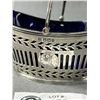 Image 2 : Sterling Basket w/ Cobalt Glass Liner Sheffield 1896 ($295)