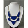 Image 2 : Vibrant Blue Jewelry Lot - Bolo Tie, Beaded Choker Necklace & Bib Statement Necklace