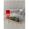 Image 2 : Vintage Die Cast MG Convertible Car & Tin Badge In Acrylic Case - Car Approx. 8" L