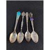 Image 1 : 4 Vintage Sterling Silver Collectible Spoons