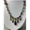 Image 2 : Vintage Designer Glass Stones Necklace, Marked Chico's