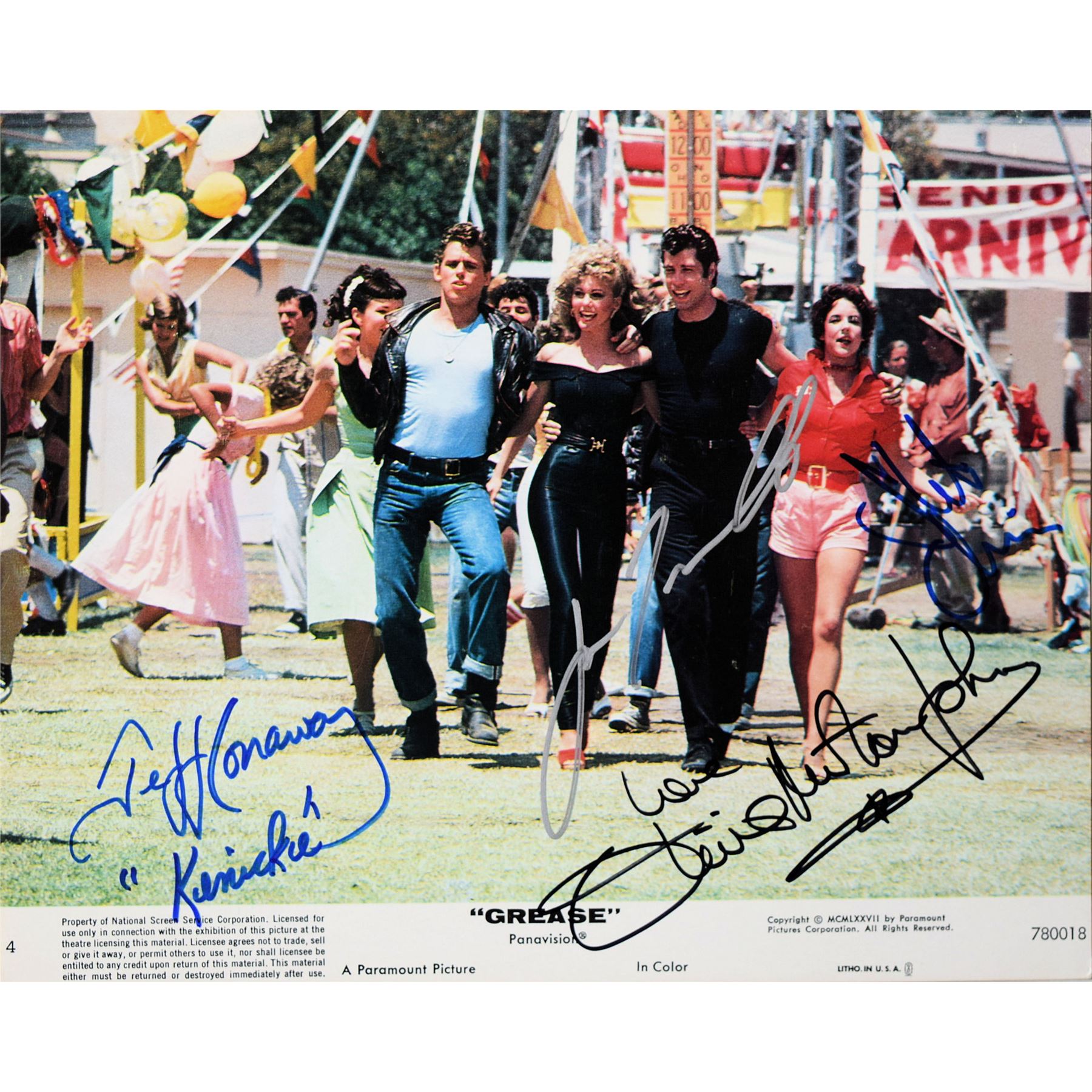 Grease cast signed lobby card