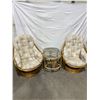 Image 1 : Bamboo Swivel Chairs With Glass Top Table