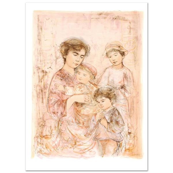Edna Hibel (1917-2014) "Lotte and Her Children" Limited Edition Lithograph on Paper
