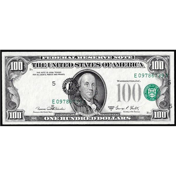 1969C $100 Federal Reserve Note Richmond Third Print Shift Error