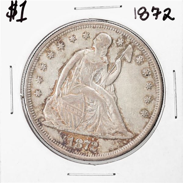 1872 $1 Seated Liberty Silver Dollar Coin