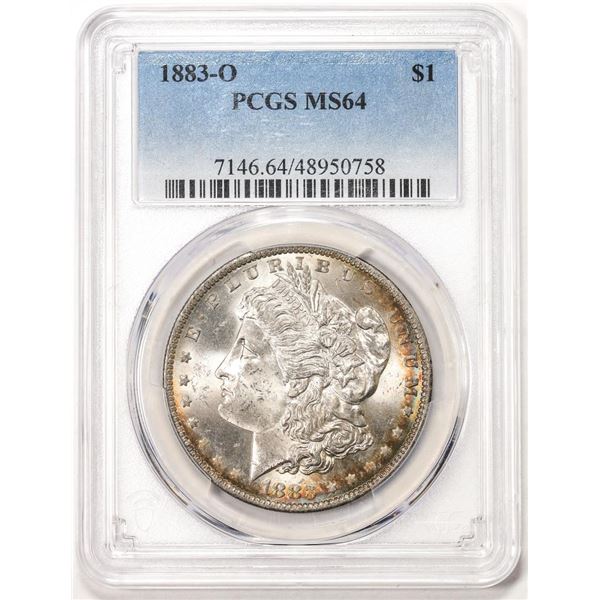 1883-O $1 Morgan Silver Dollar Coin PCGS MS64 Nice Toning