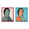 Image 1 : Andy Warhol (1928-1987) "American Indian Series 2 Piece Set (Red & Blue)" Poster