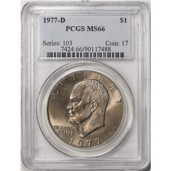1977-D $1 Eisenhower Dollar Coin PCGS MS66