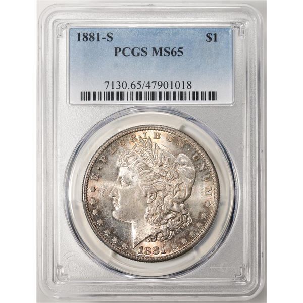 1881-S $1 Morgan Silver Dollar Coin PCGS MS65