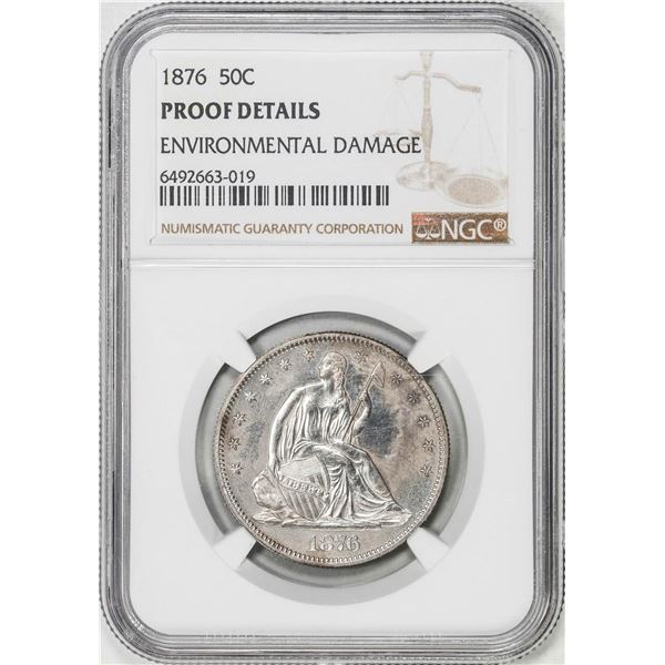 1876 Proof Seated Liberty Half Dollar Coin NGC Proof Details