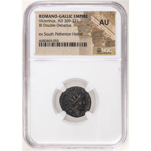 Romano-Gallic Empire 269-271 AD Victorinus Bi Double-Denarius Ancient Coin NGC AU