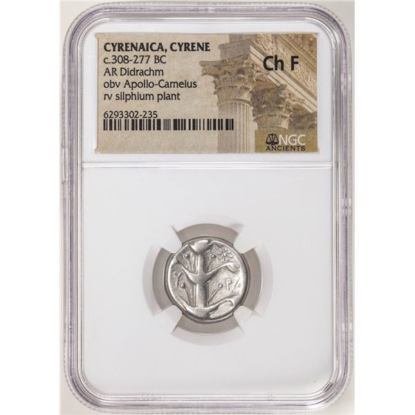 Cyrenaica, Cyrene c.308-277 BC AR Didrachm Ancient Coin NGC Ch F